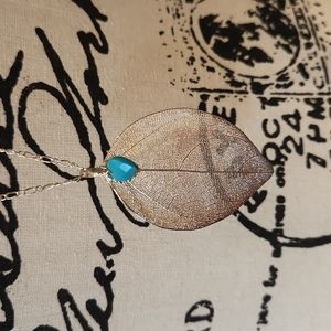 Leaf Necklace with Charm